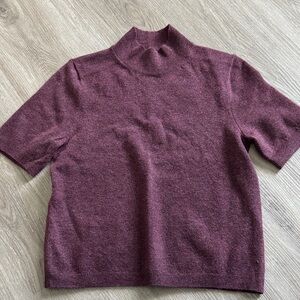 Women's Burgundy Mockneck Tee